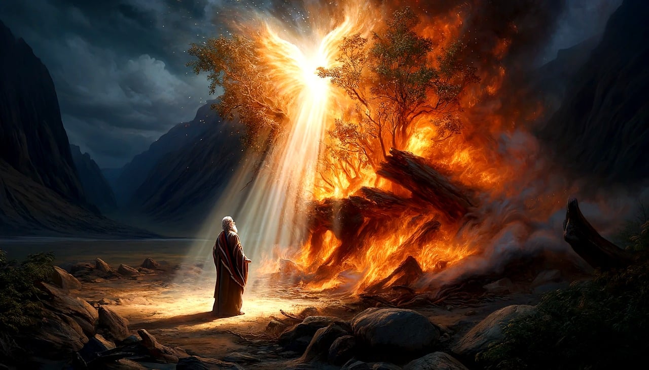 Moses at the burning bush