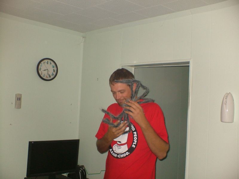 Carl with his pet spider Carl with his pet spider