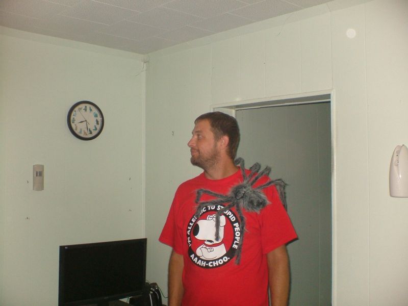 Carl with his pet spider Carl with his pet spider